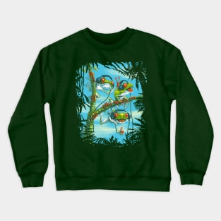 Trio of Tree Frogs Chillin Crewneck Sweatshirt